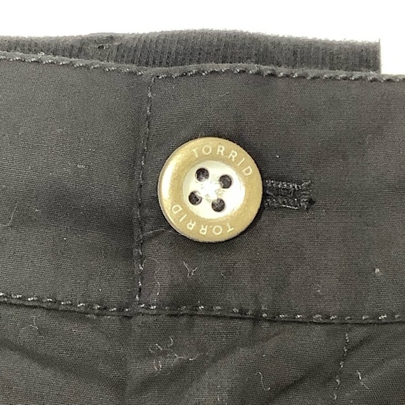 torrid high waist chino flat front pockets black cuffed shorts size 12 NWT - Picture 4 of 11